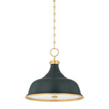 Hudson Valley Lighting Painted No. 1 AGED BRASS/SOFT STUDIO GREEN 18.25W x 16H Pendant