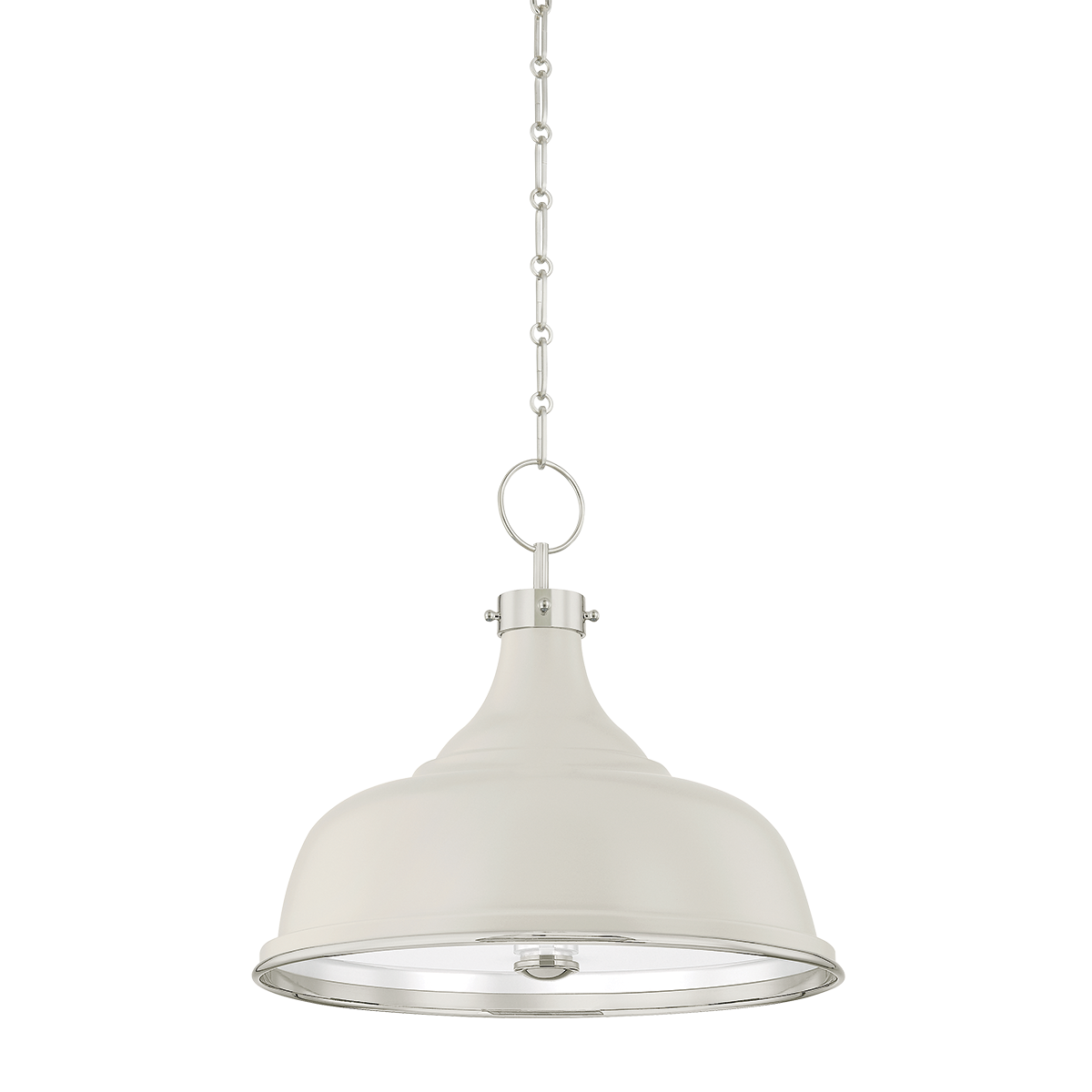 Hudson Valley Lighting Painted No. 1 POLISHED NICKEL/OFF-WHITE 18.25W x 16H Pendant