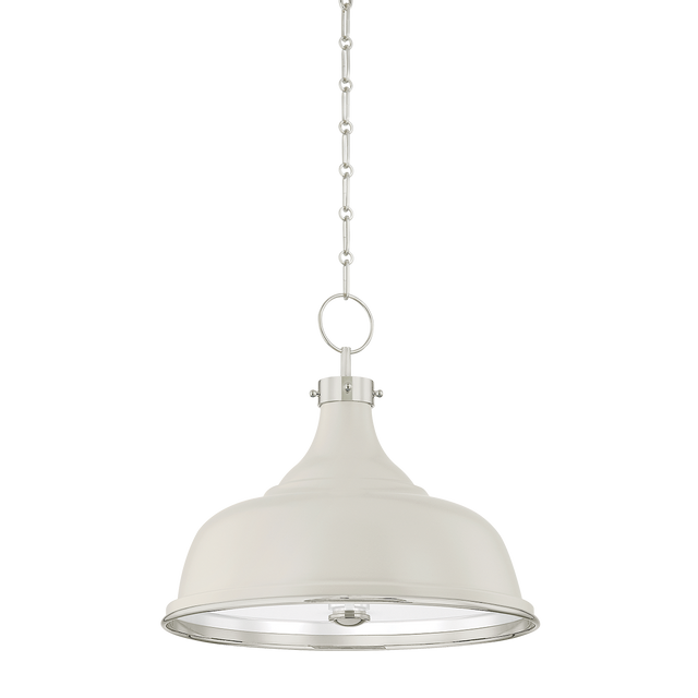 Hudson Valley Lighting Painted No. 1 POLISHED NICKEL/OFF-WHITE 18.25W x 16H Pendant