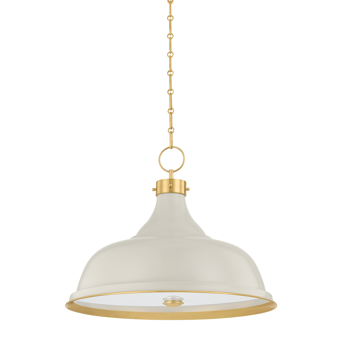 Hudson Valley Lighting Painted No. 1 AGED BRASS/OFF-WHITE 23.5W x 18.75H Pendant