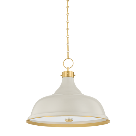 Hudson Valley Lighting Painted No. 1 AGED BRASS/OFF-WHITE 23.5W x 18.75H Pendant