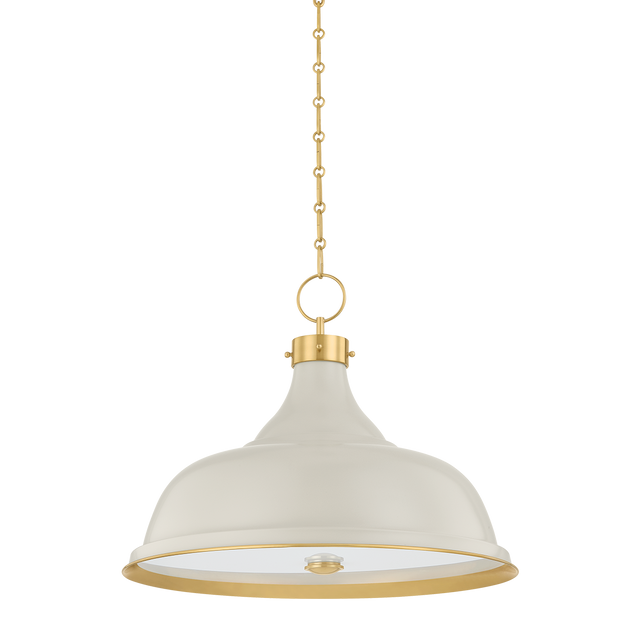 Hudson Valley Lighting Painted No. 1 AGED BRASS/OFF-WHITE 23.5W x 18.75H Pendant