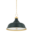 Hudson Valley Lighting Painted No. 1 AGED BRASS/SOFT STUDIO GREEN 23.5W x 18.75H Pendant