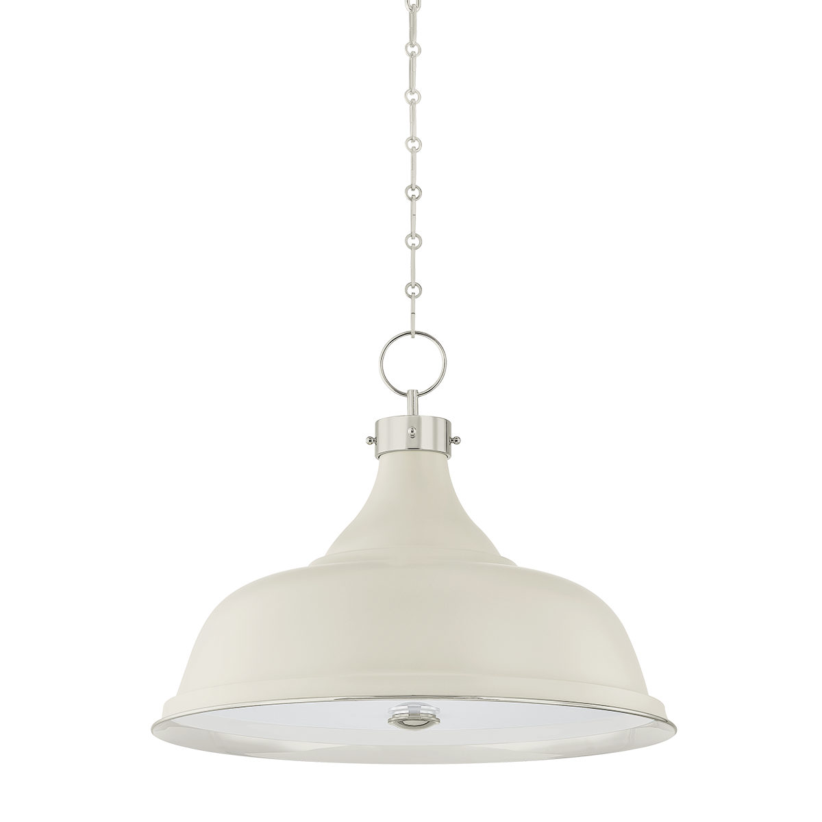 Hudson Valley Lighting Painted No. 1 POLISHED NICKEL/OFF-WHITE 23.5W x 18.75H Pendant