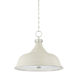 Hudson Valley Lighting Painted No. 1 POLISHED NICKEL/OFF-WHITE 23.5W x 18.75H Pendant