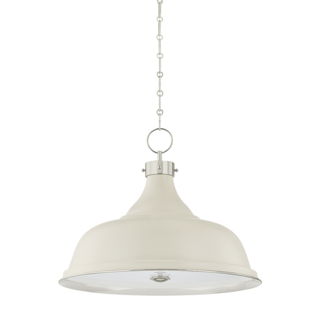 Hudson Valley Lighting Painted No. 1 POLISHED NICKEL/OFF-WHITE 23.5W x 18.75H Pendant
