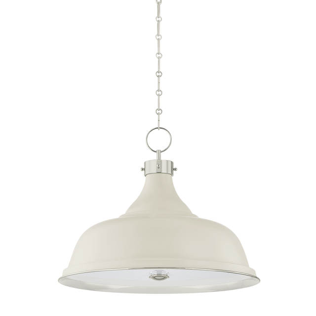 Hudson Valley Lighting Painted No. 1 POLISHED NICKEL/OFF-WHITE 23.5W x 18.75H Pendant
