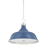 Hudson Valley Lighting Painted No. 1 POLISHED NICKEL/SOFT FRENCH BLUE 23.5W x 18.75H Pendant