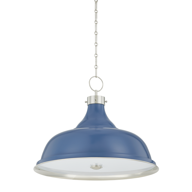 Hudson Valley Lighting Painted No. 1 POLISHED NICKEL/SOFT FRENCH BLUE 23.5W x 18.75H Pendant