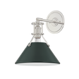 Hudson Valley Lighting Painted No. 2 POLISHED NICKEL/SOFT STUDIO GREEN 9.5W x 12H Wall Sconce