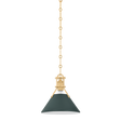 Hudson Valley Lighting Painted No. 2 AGED BRASS/SOFT STUDIO GREEN 9.5W x 9.25H Pendant