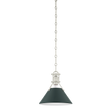 Hudson Valley Lighting Painted No. 2 POLISHED NICKEL/SOFT STUDIO GREEN 9.5W x 9.25H Pendant