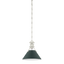 Hudson Valley Lighting Painted No. 2 POLISHED NICKEL/SOFT STUDIO GREEN 9.5W x 9.25H Pendant