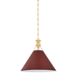 Hudson Valley Lighting Painted No. 2 AGED BRASS/SOFT CRIMSON 16W x 14.75H Pendant