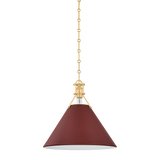 Hudson Valley Lighting Painted No. 2 AGED BRASS/SOFT CRIMSON 16W x 14.75H Pendant