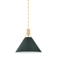 Hudson Valley Lighting Painted No. 2 AGED BRASS/SOFT STUDIO GREEN 16W x 14.75H Pendant