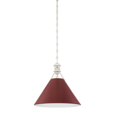 Hudson Valley Lighting Painted No. 2 POLISHED NICKEL/SOFT CRIMSON 16W x 14.75H Pendant