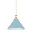 Hudson Valley Lighting Painted No. 2 AGED BRASS/BLUE BIRD 21W x 17.5H Pendant