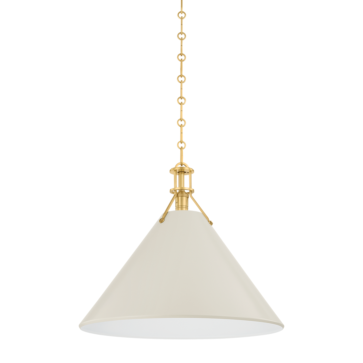 Hudson Valley Lighting Painted No. 2 AGED BRASS/OFF-WHITE 21W x 17.5H Pendant