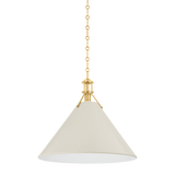 Hudson Valley Lighting Painted No. 2 AGED BRASS/OFF-WHITE 21W x 17.5H Pendant