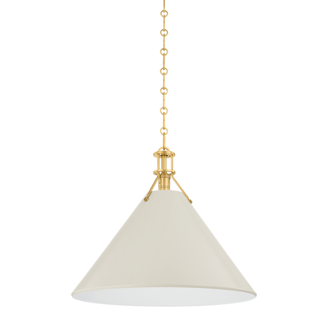 Hudson Valley Lighting Painted No. 2 AGED BRASS/OFF-WHITE 21W x 17.5H Pendant