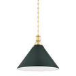 Hudson Valley Lighting Painted No. 2 AGED BRASS/SOFT STUDIO GREEN 21W x 17.5H Pendant