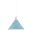 Hudson Valley Lighting Painted No. 2 POLISHED NICKEL/BLUE BIRD 21W x 17.5H Pendant
