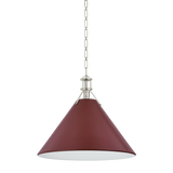 Hudson Valley Lighting Painted No. 2 POLISHED NICKEL/SOFT CRIMSON 21W x 17.5H Pendant