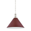 Hudson Valley Lighting Painted No. 2 POLISHED NICKEL/SOFT CRIMSON 21W x 17.5H Pendant