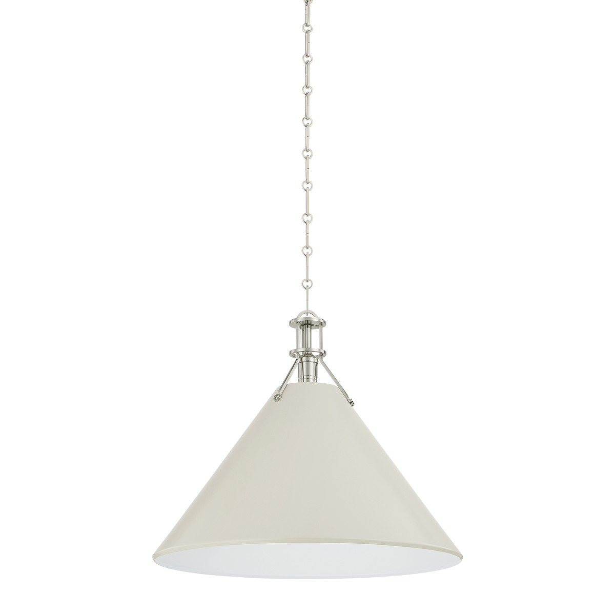 Hudson Valley Lighting Painted No. 2 POLISHED NICKEL/OFF-WHITE 21W x 17.5H Pendant
