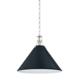 Hudson Valley Lighting Painted No. 2 POLISHED NICKEL/DARKEST BLUE 21W x 17.5H Pendant