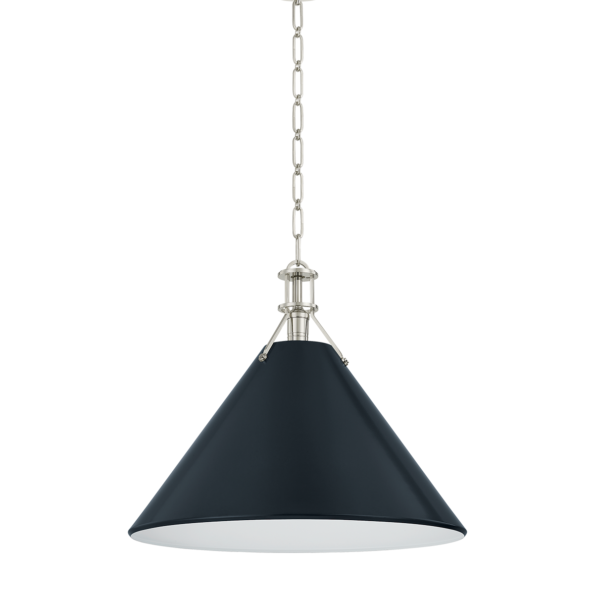 Hudson Valley Lighting Painted No. 2 POLISHED NICKEL/DARKEST BLUE 21W x 17.5H Pendant