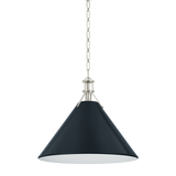 Hudson Valley Lighting Painted No. 2 POLISHED NICKEL/DARKEST BLUE 21W x 17.5H Pendant