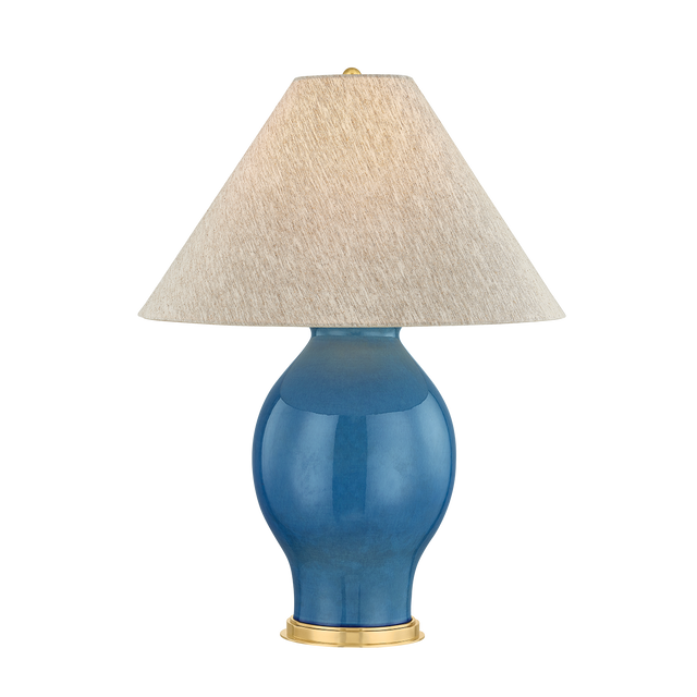 Hudson Valley Lighting Westhorpe AGED BRASS/CERAMIC FRENCH BLUE 21.5W x 28.5H Table Lamp