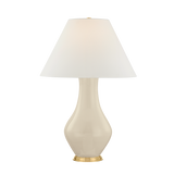 Hudson Valley Lighting Hanslope AGED BRASS/CERAMIC FRENCH MUSLIN 21.5W x 31.75H Table Lamp