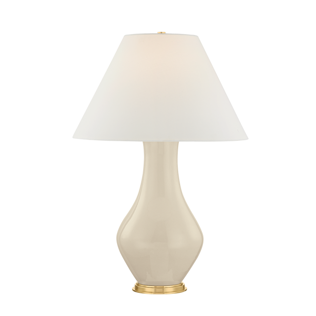 Hudson Valley Lighting Hanslope AGED BRASS/CERAMIC FRENCH MUSLIN 21.5W x 31.75H Table Lamp