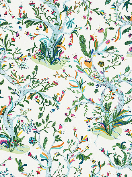 Hinson Enchanted Meadow Aqua Fabric