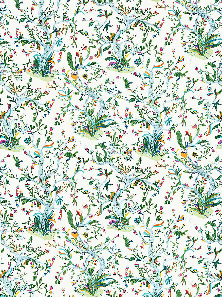 Hinson Enchanted Meadow Aqua Fabric