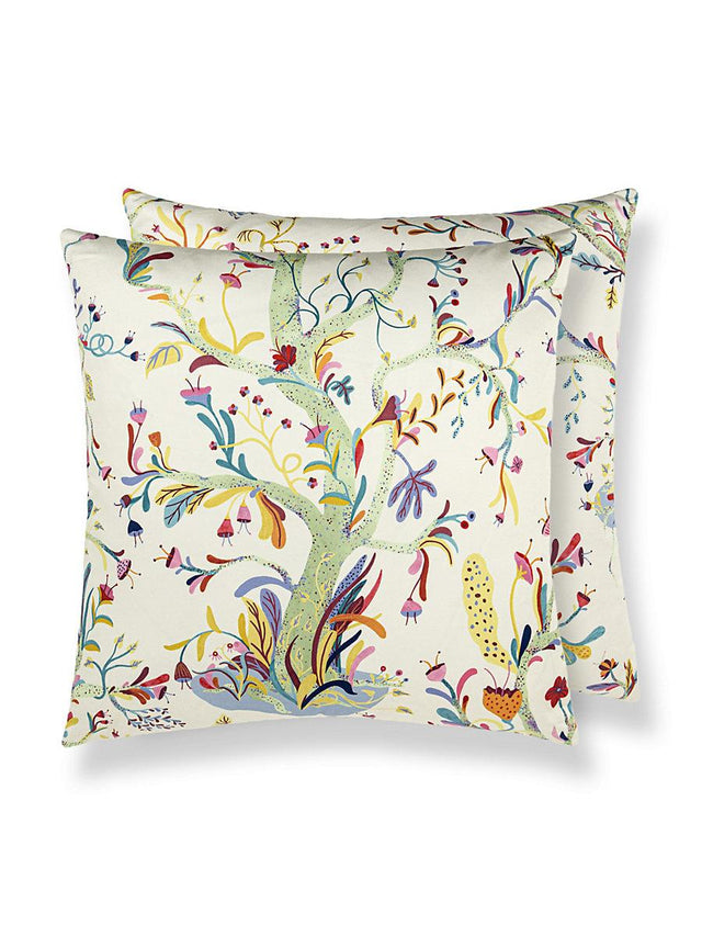 Scalamandre Enchanted Meadow 22 X 22 - Aqua Decorative Pillow