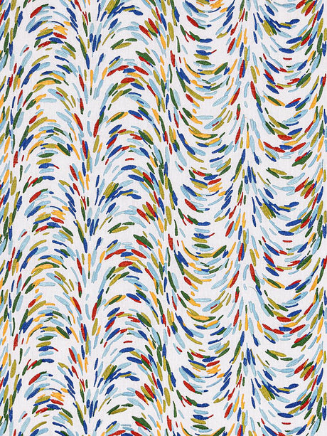 Hinson Fountain Embroidery Tropical Blue Fabric