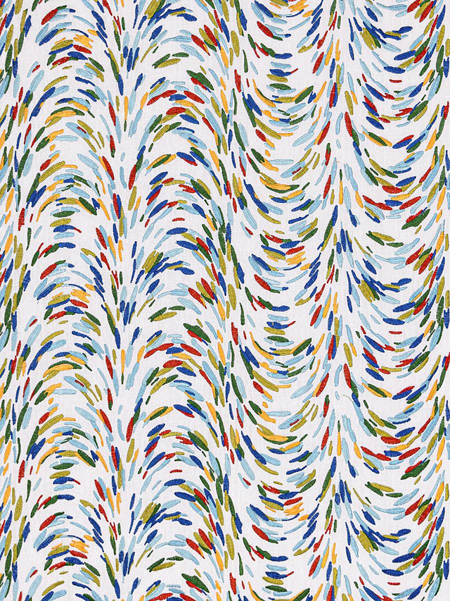 Hinson Fountain Embroidery Tropical Blue Fabric