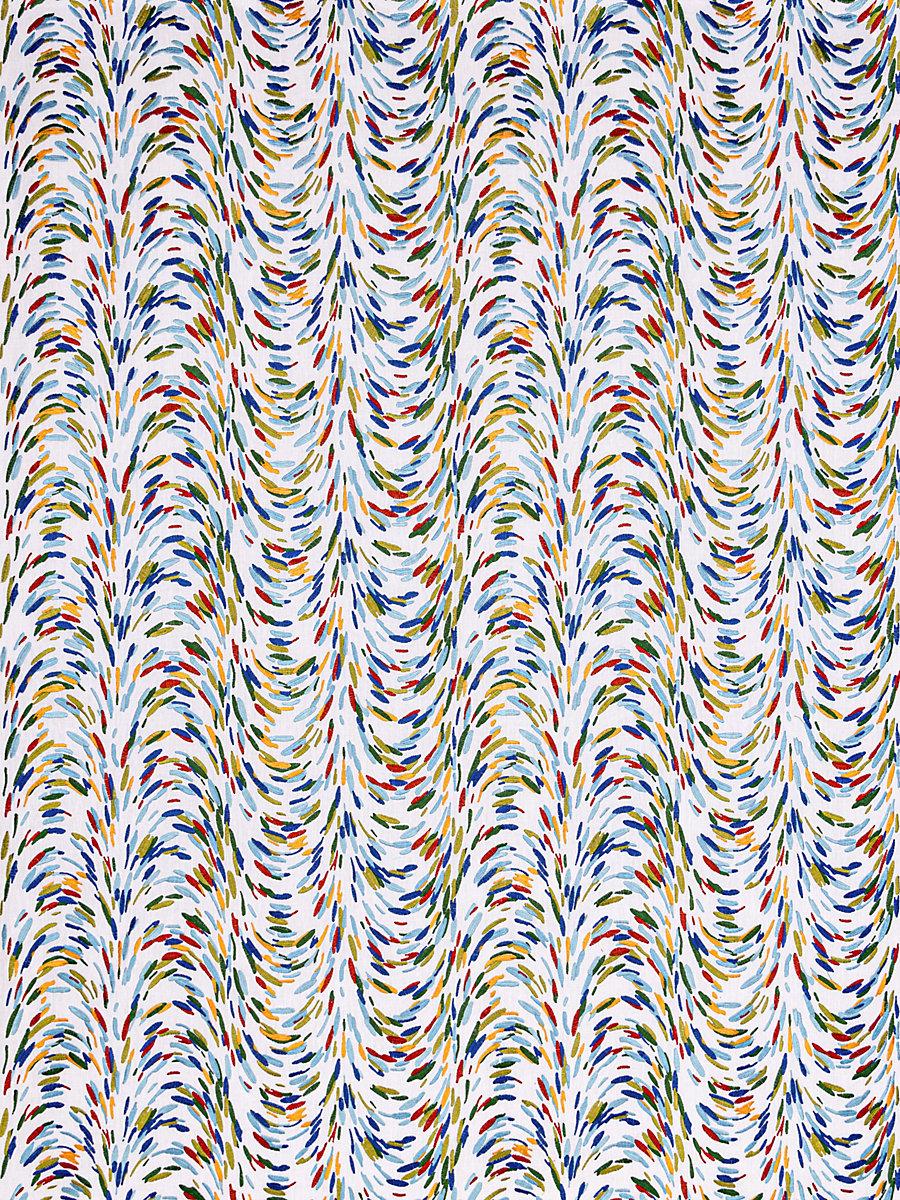 Hinson Fountain Embroidery Tropical Blue Fabric