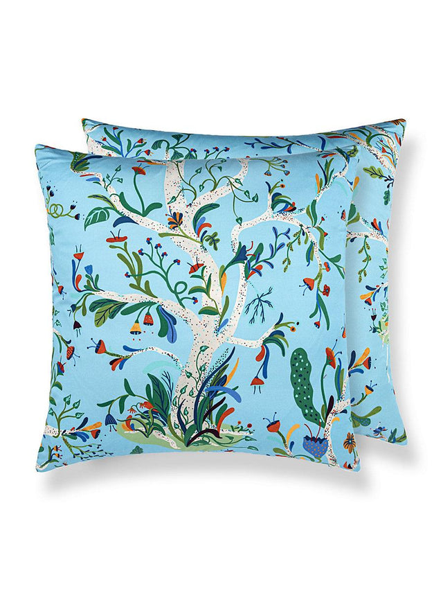 Scalamandre Enchanted Meadow 22 X 22 - Sky Decorative Pillow