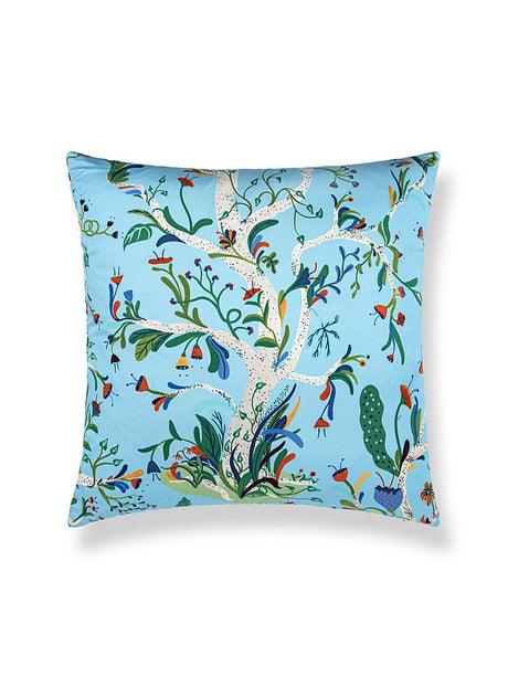 Scalamandre Enchanted Meadow 22 X 22 - Sky Decorative Pillow