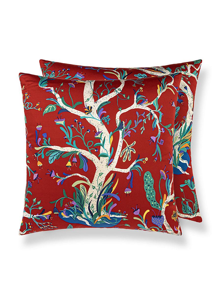 Scalamandre Enchanted Meadow 22 X 22 - Ruby Decorative Pillow