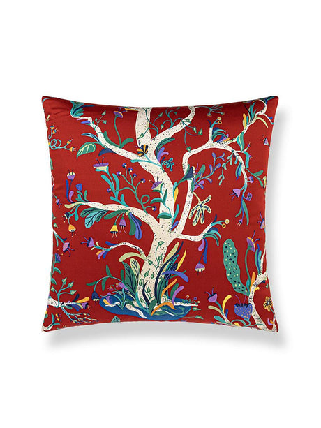 Scalamandre Enchanted Meadow 22 X 22 - Ruby Decorative Pillow