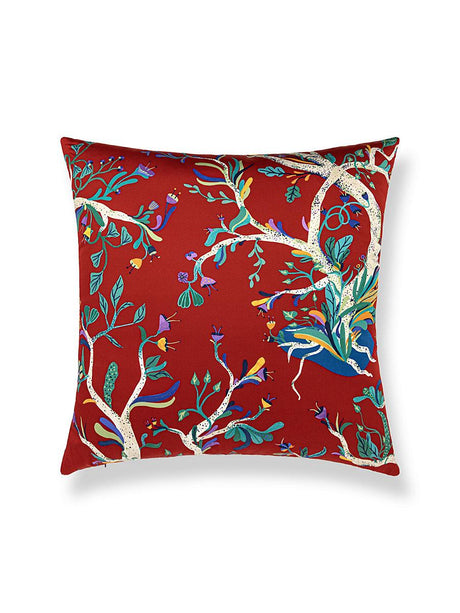 Scalamandre Enchanted Meadow 22 X 22 - Ruby Decorative Pillow
