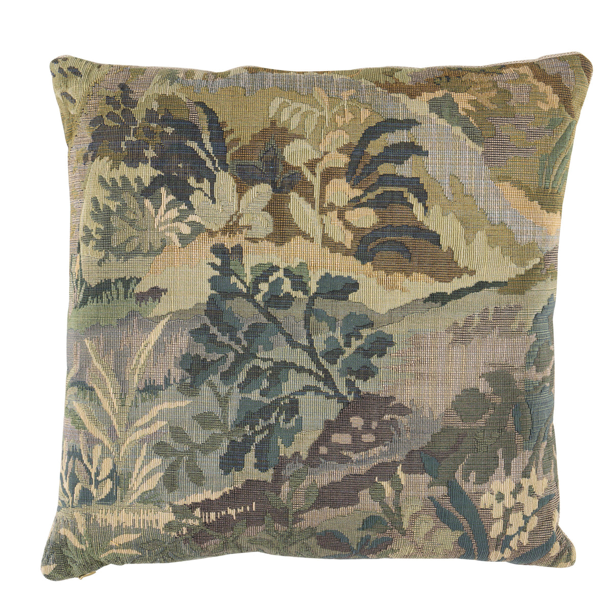Schumacher Vert 16" x 16" Flemish Tapestry Pillow