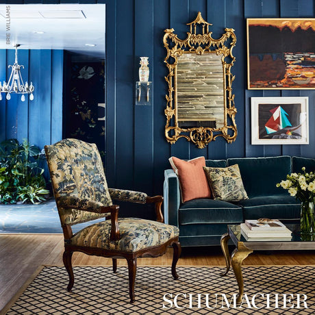 Schumacher Vert 16" x 16" Flemish Tapestry Pillow