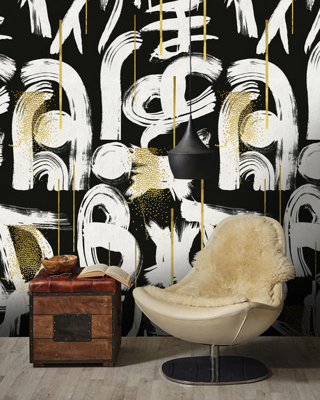 MindTheGap GESTURAL ABSTRACTION Anthracite THE ART OF ABSTRACT Wallpaper